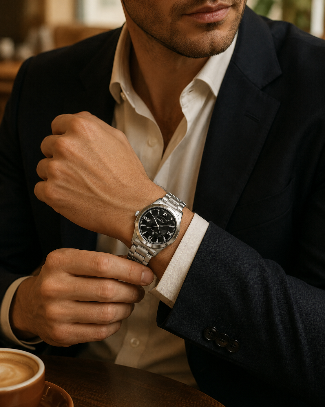 Henry Raez Silver Black 40mm