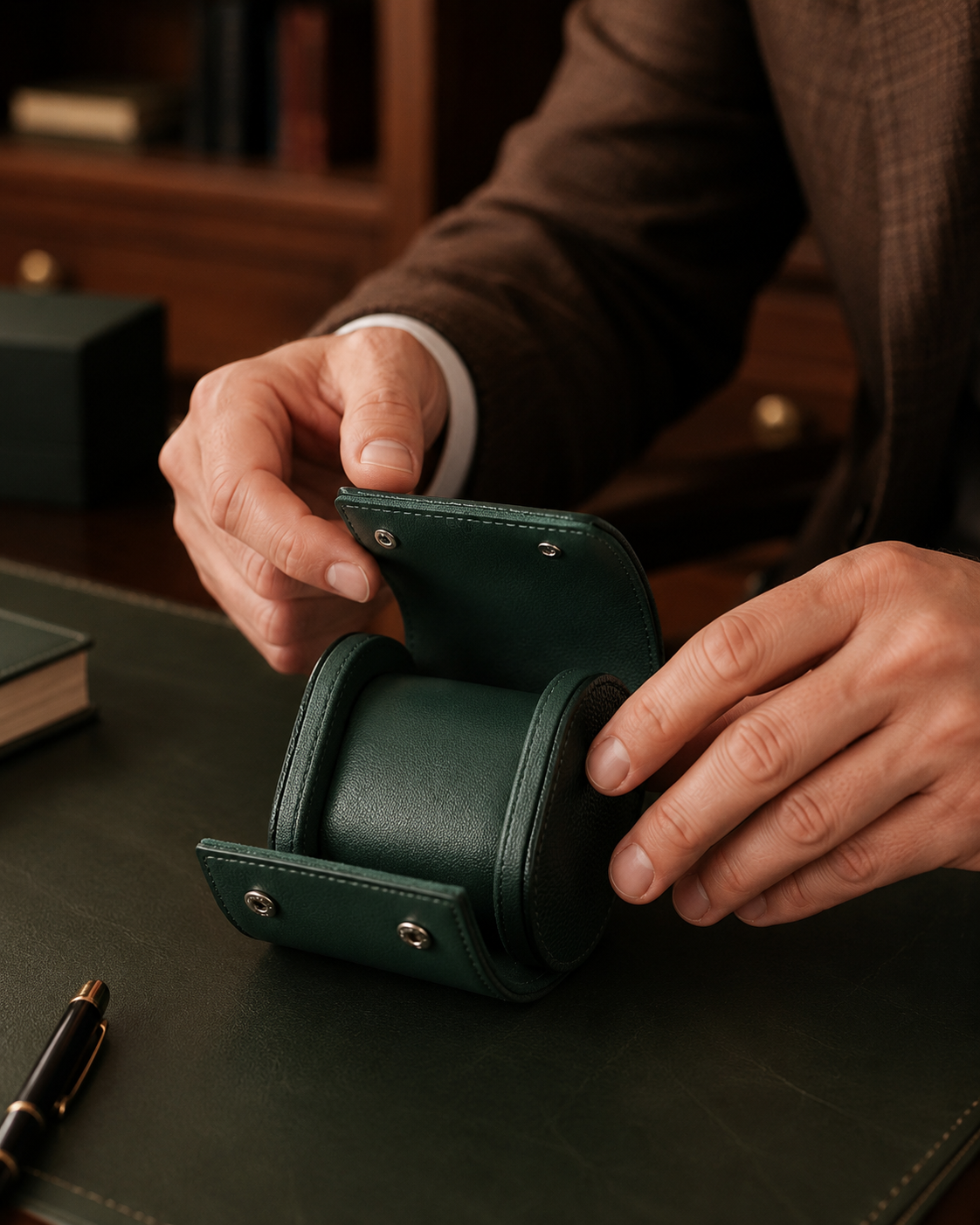 Premium Green Leather Case · 1 Slot - Pablo Raez