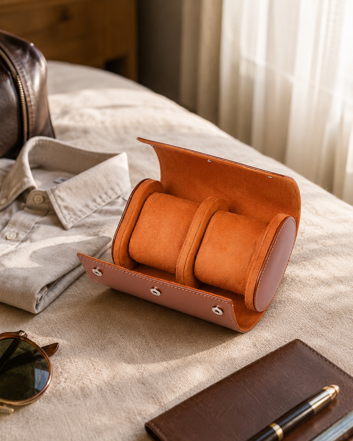 Premium Brown Leather Case · 2 Slots - Pablo Raez