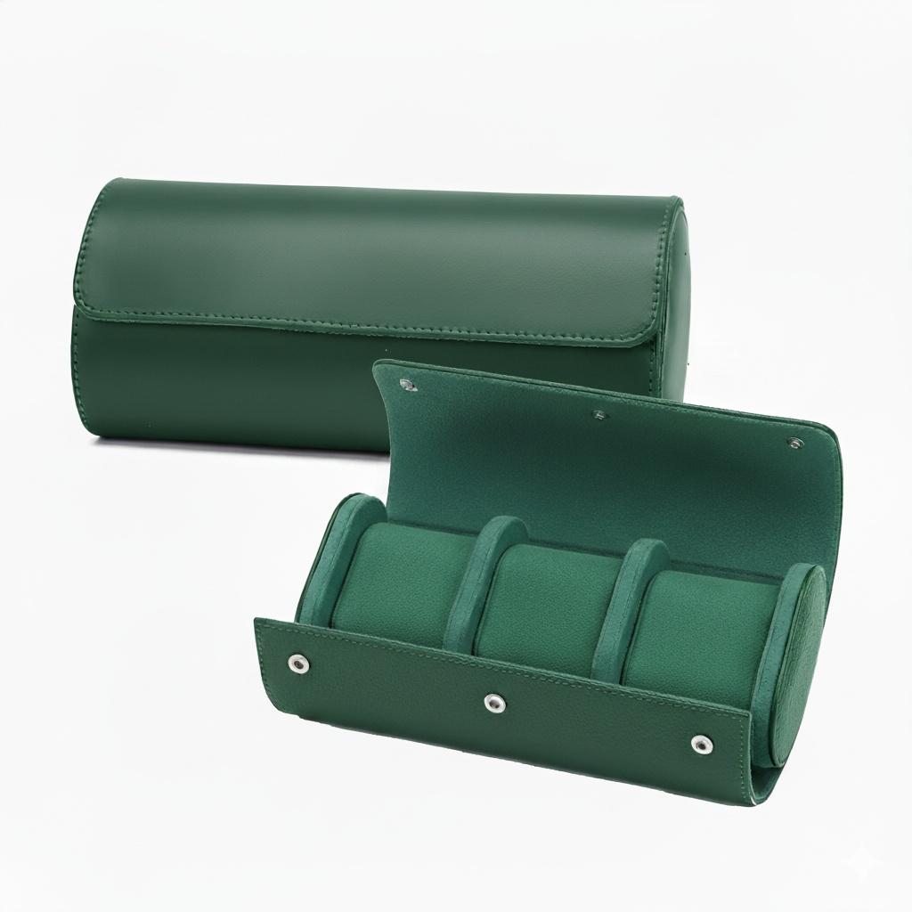 Premium Green Leather Case · 3 Slots - Pablo Raez