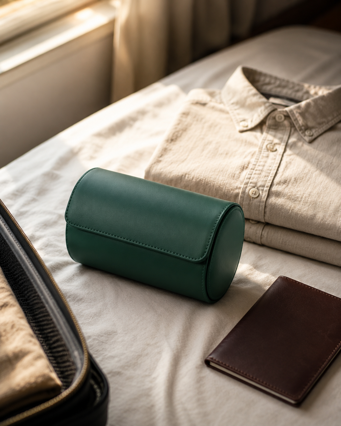 Premium Green Leather Case · 2 Slots - Pablo Raez