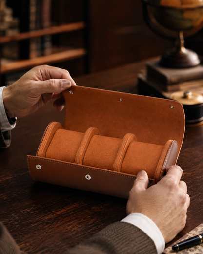 Premium Brown Leather Case · 3 Slots - Pablo Raez