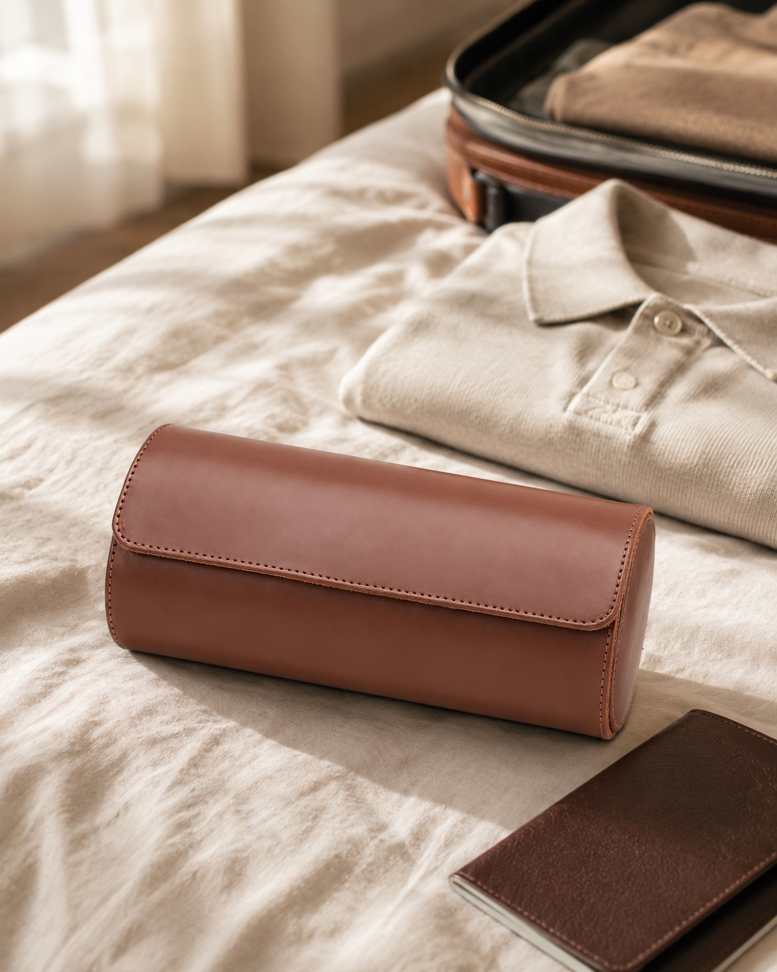 Premium Brown Leather Case · 3 Slots - Pablo Raez