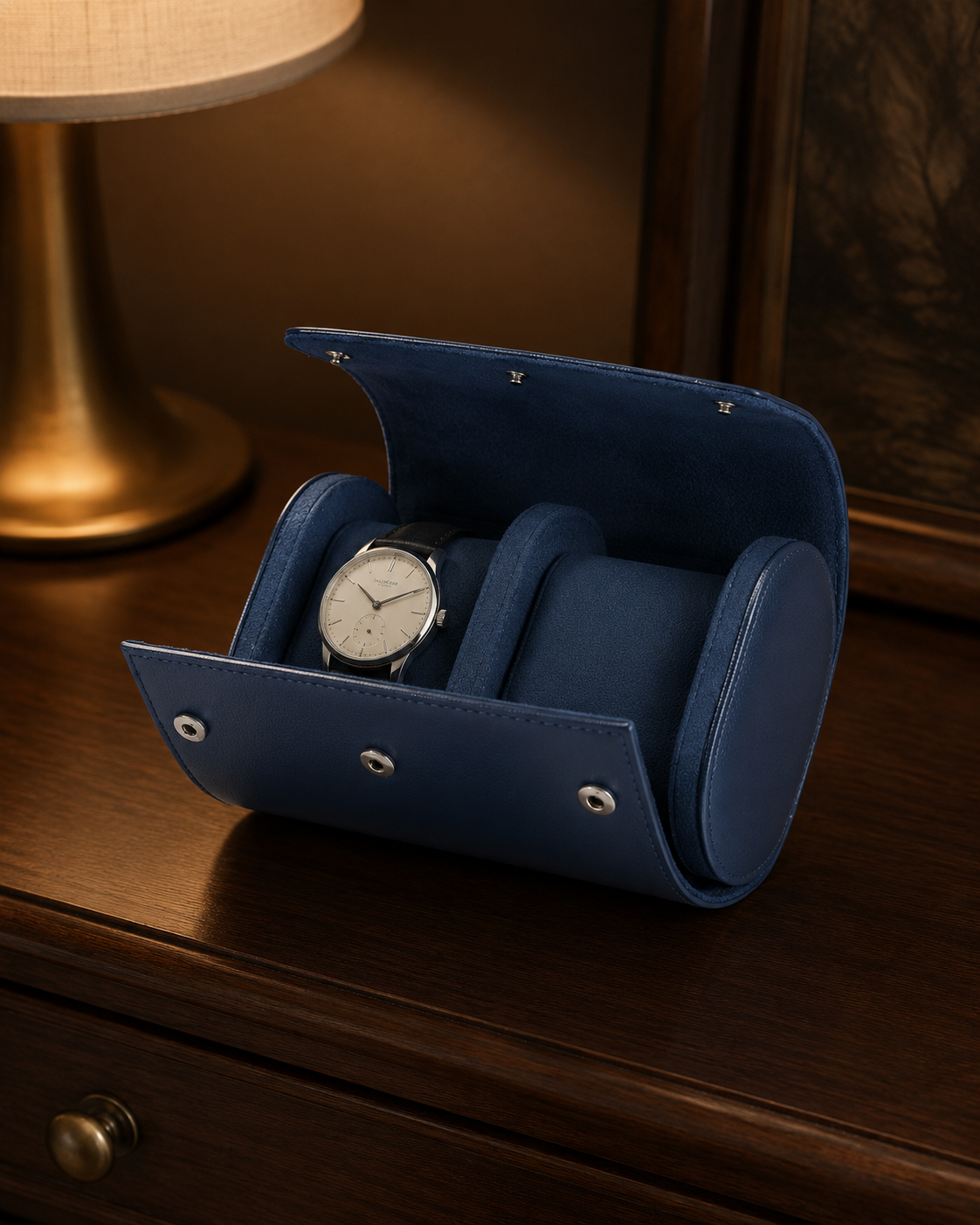 Premium Blue Leather Case · 2 Slots - Pablo Raez