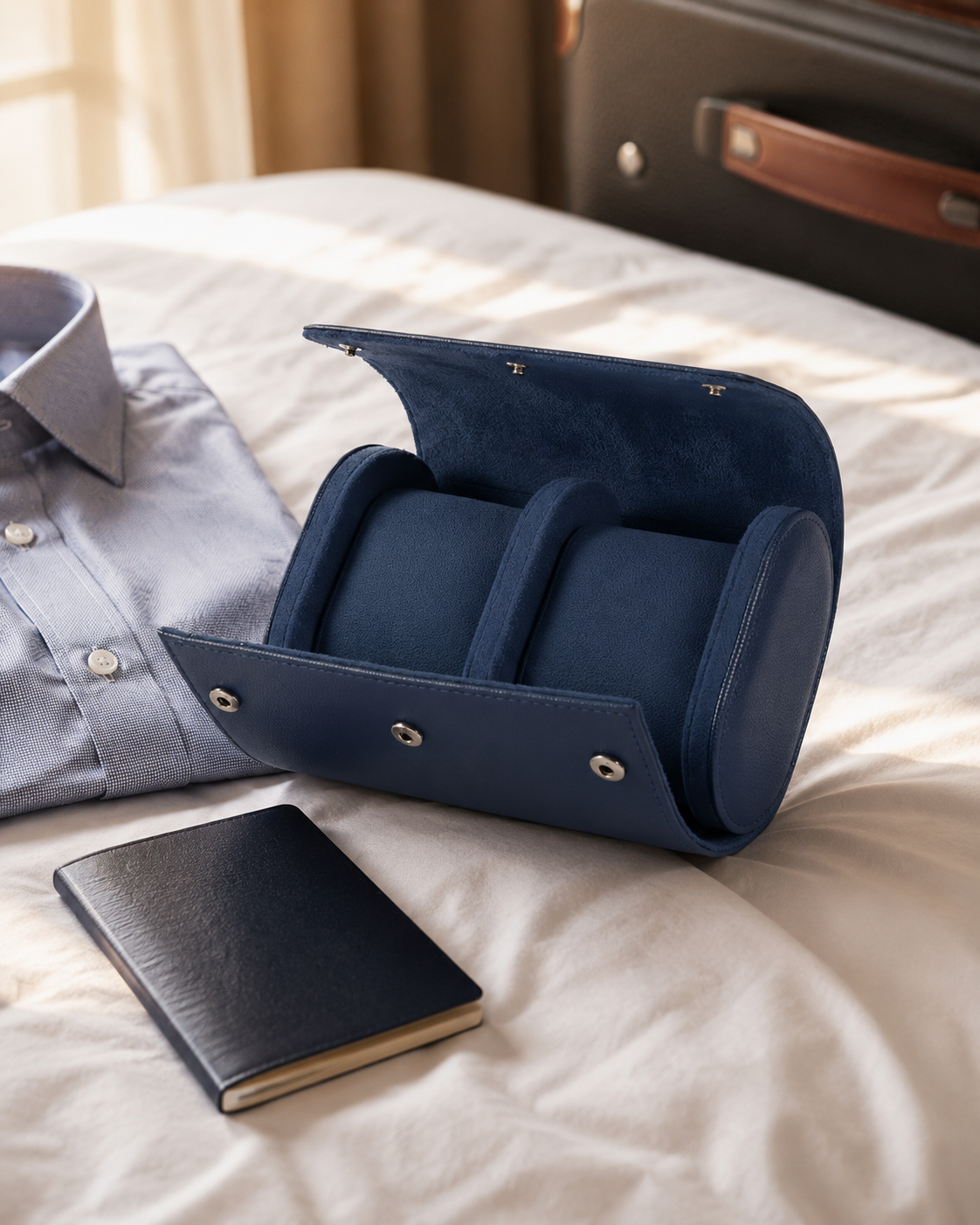 Premium Blue Leather Case · 2 Slots - Pablo Raez