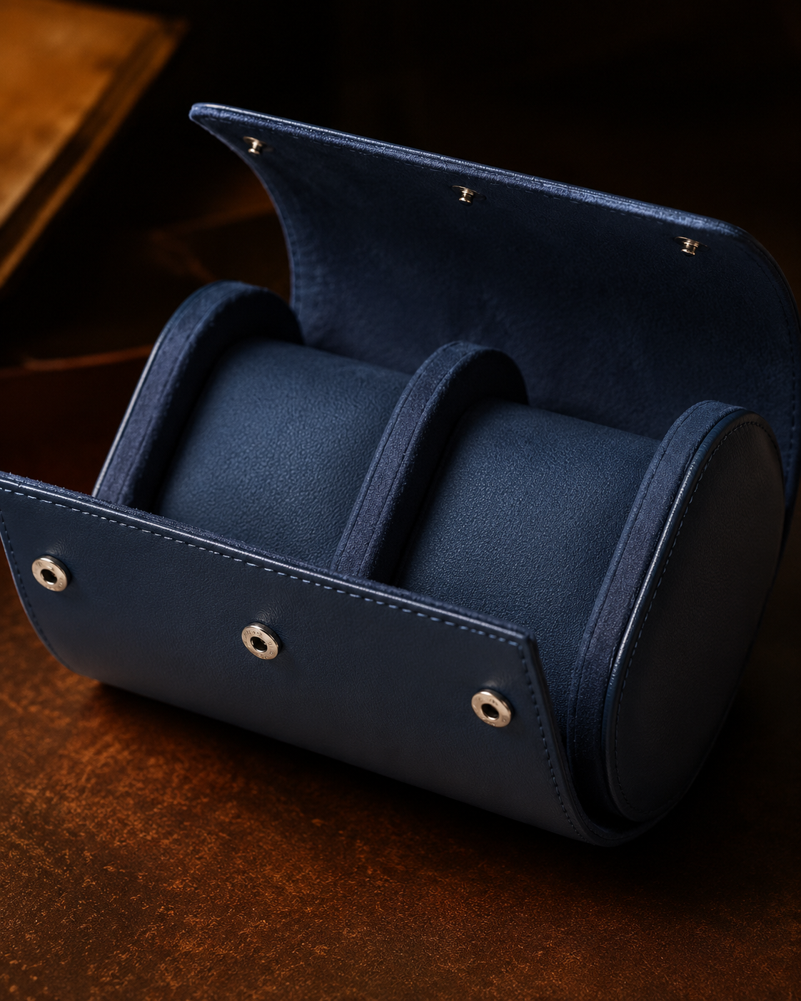 Premium Blue Leather Case · 2 Slots - Pablo Raez