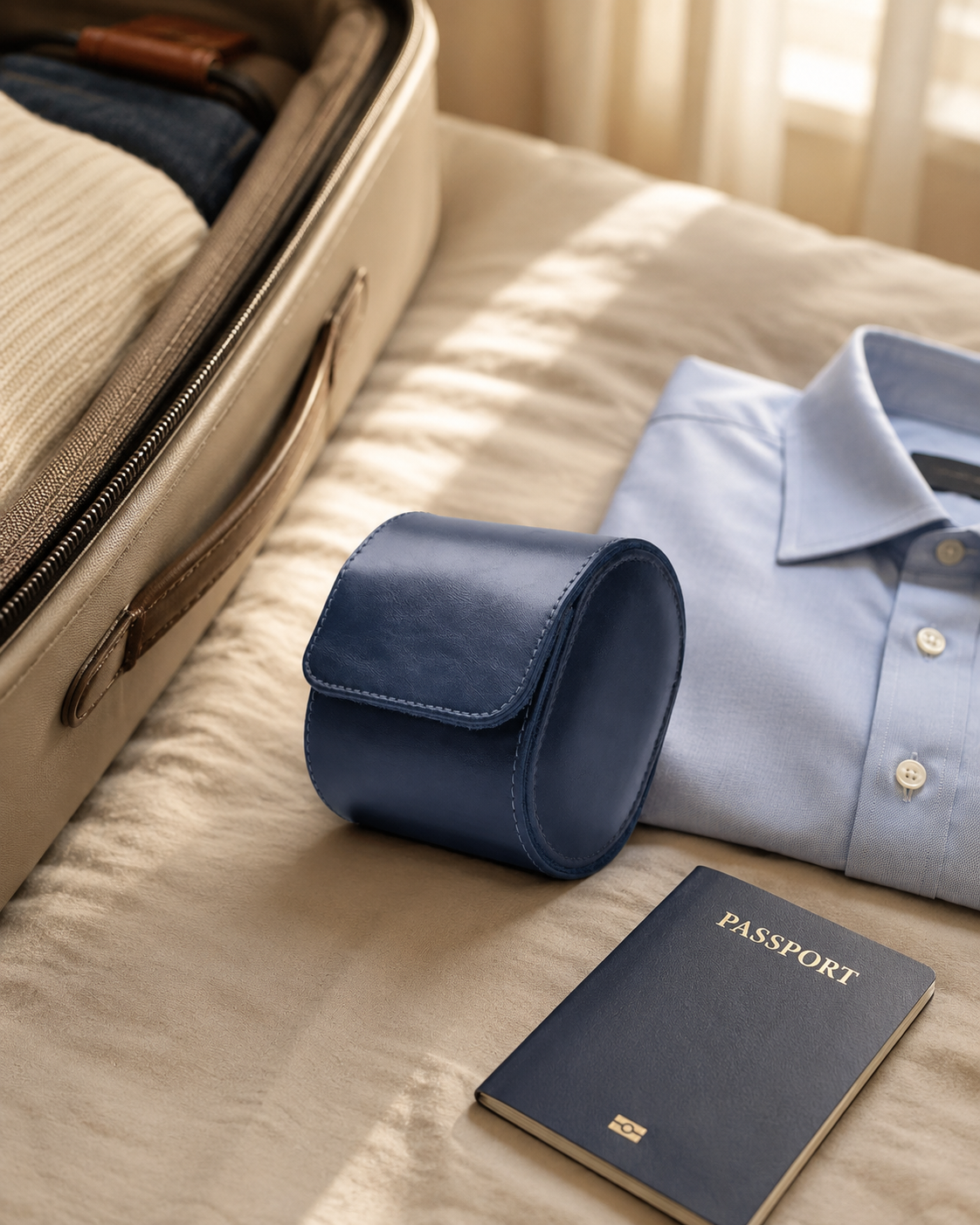 Premium Blue Leather Case · 1 Slot - Pablo Raez