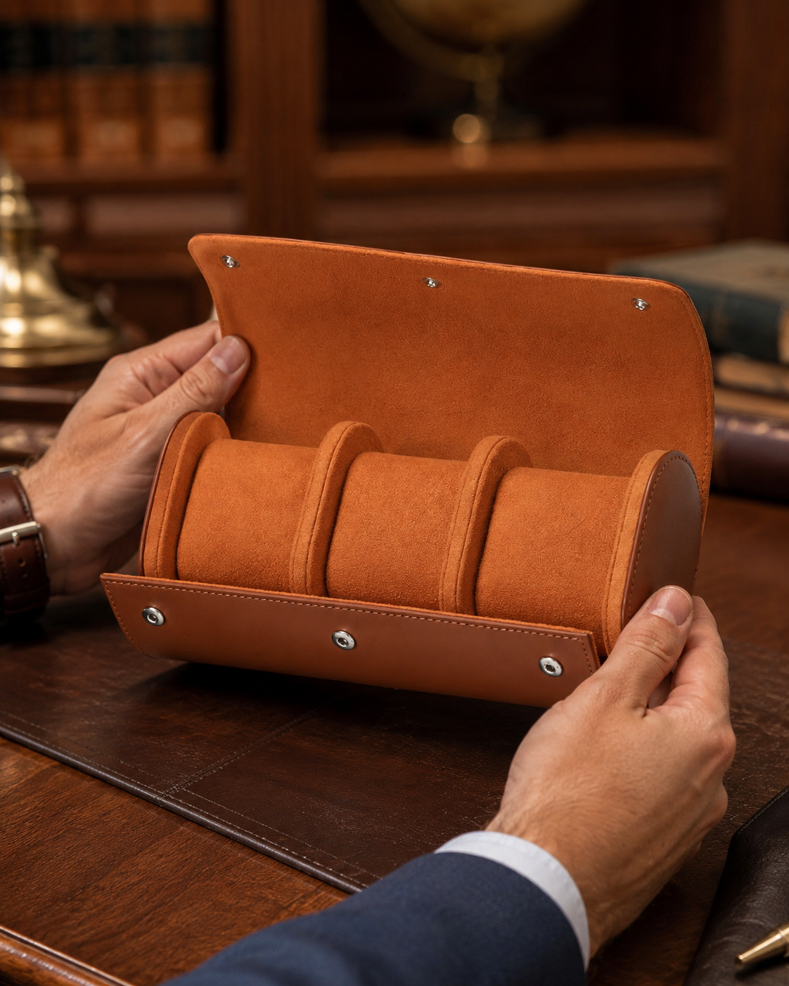 Premium Black Leather Case · 3 Slots - Pablo Raez