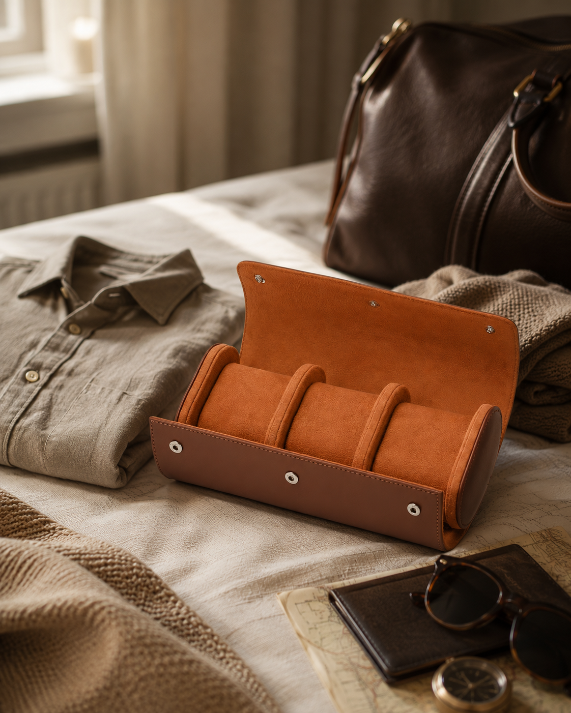 Premium Black Leather Case · 3 Slots - Pablo Raez