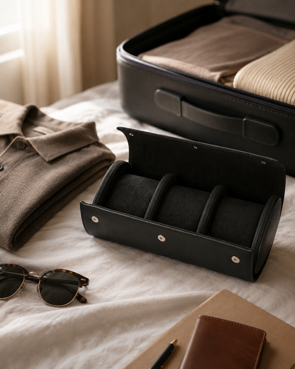 Premium Black Leather Case · 3 Slots - Pablo Raez