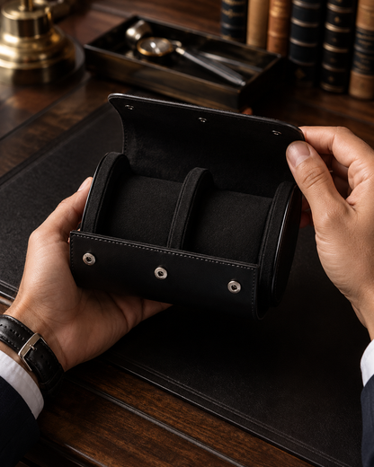 Premium Black Leather Case · 2 Slots - Pablo Raez