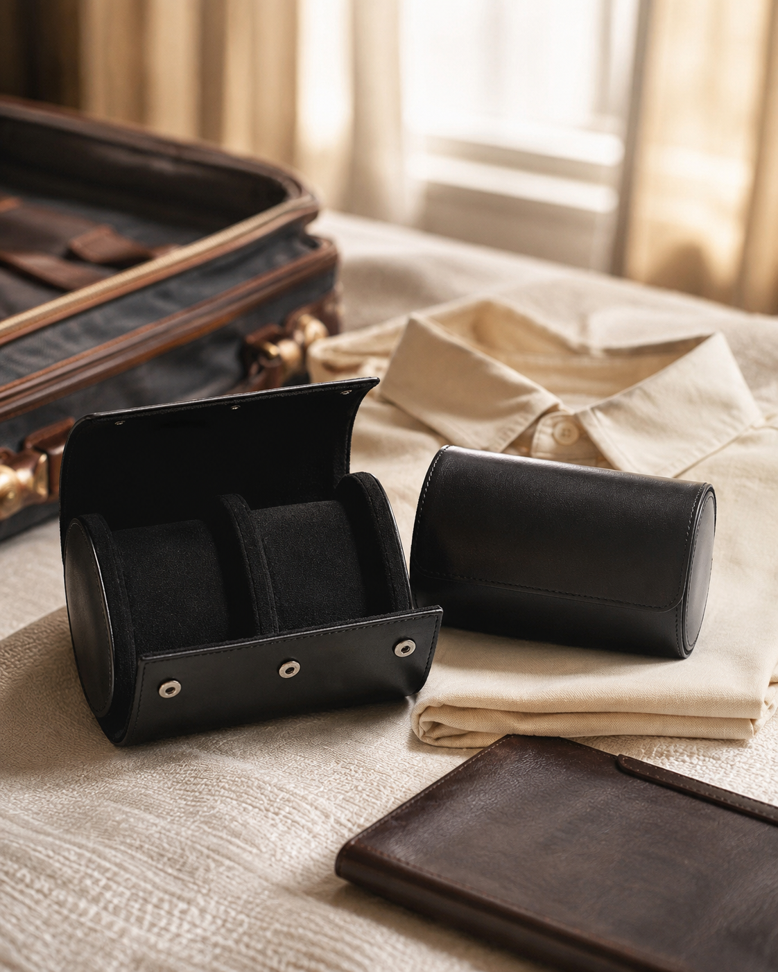 Premium Black Leather Case · 2 Slots - Pablo Raez