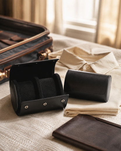 Premium Black Leather Case · 2 Slots - Pablo Raez